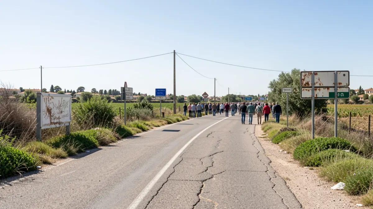 Imagen genérica de una carretera autonómica en Andalucía con desperfectos.