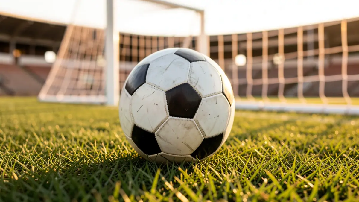 Generic image of a soccer ball on a field.