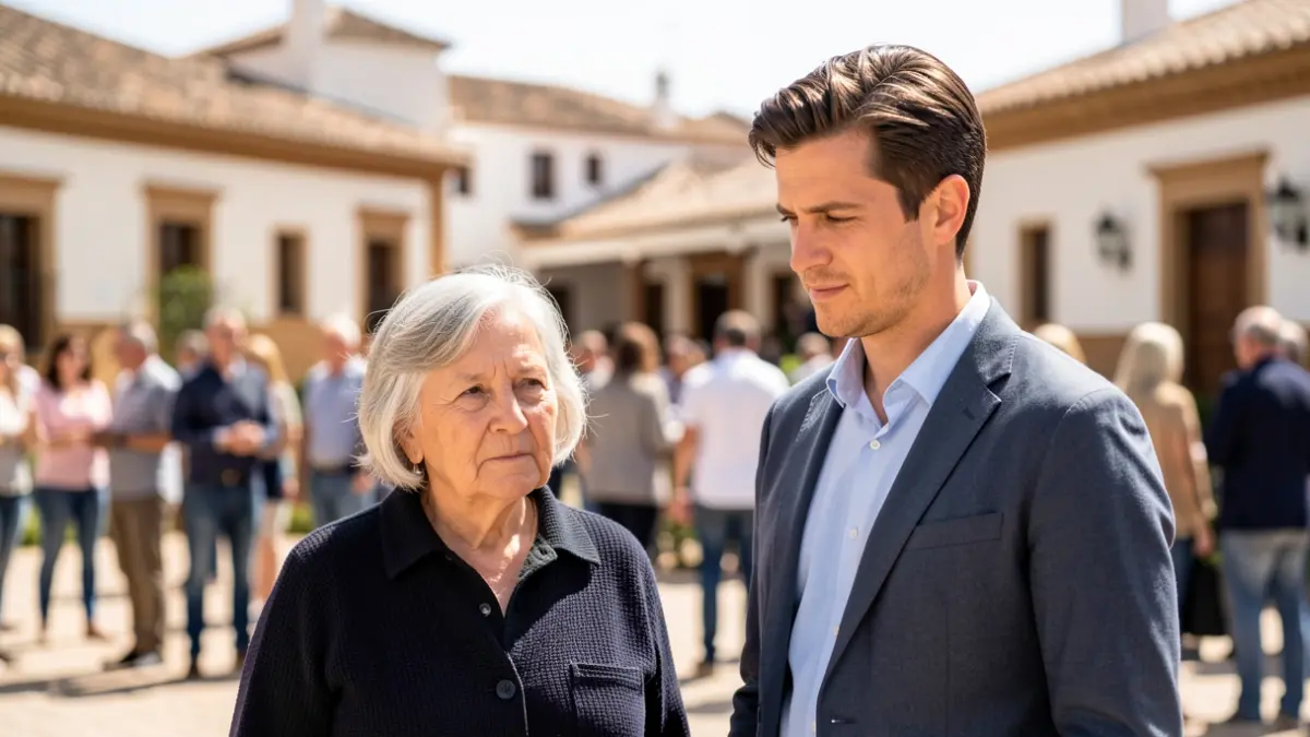Generic image of two people in an Andalusian setting.