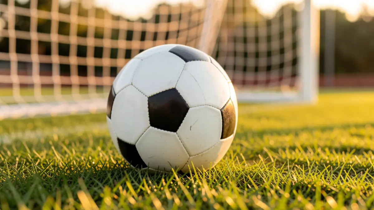 Generic image of a soccer ball on grass.