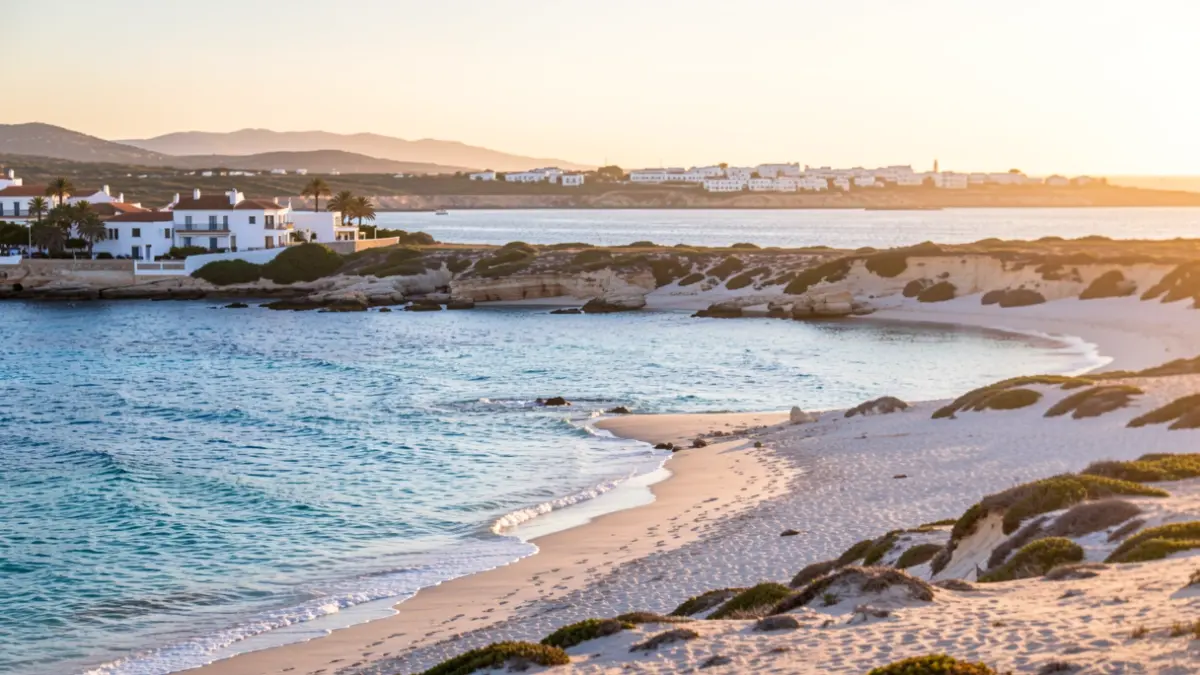 Imagen genérica de la costa de la Luz en Andalucía al atardecer.