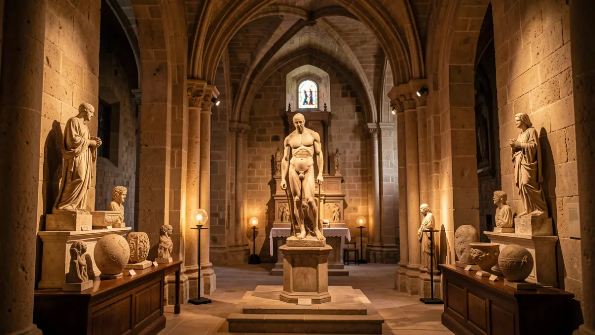 Imagen de la exposición 'The Mystery Man' en la Cripta de la Catedral de Cádiz.
