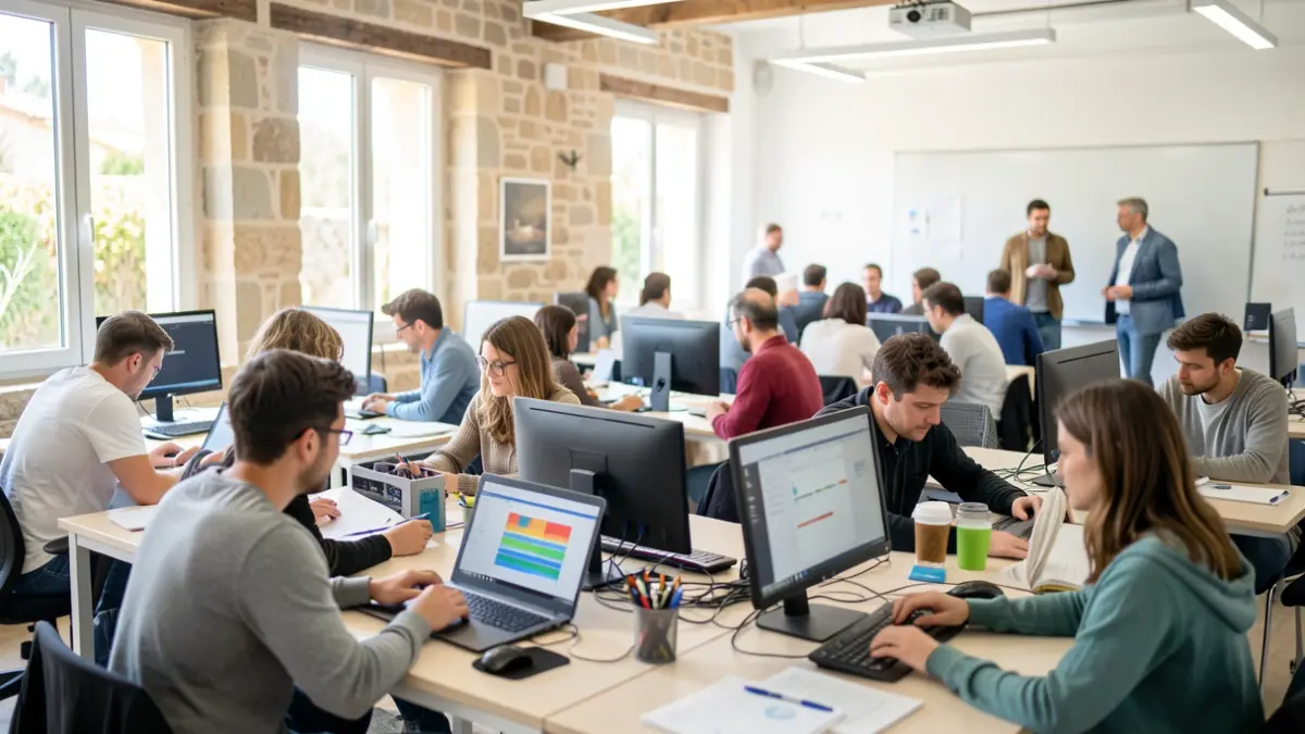Imagen genérica de estudiantes trabajando en un entorno de formación profesional.