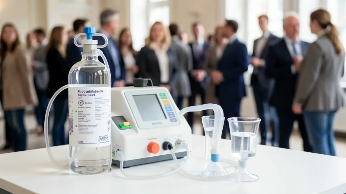 Imagen genérica de equipo médico para terapias respiratorias domiciliarias.