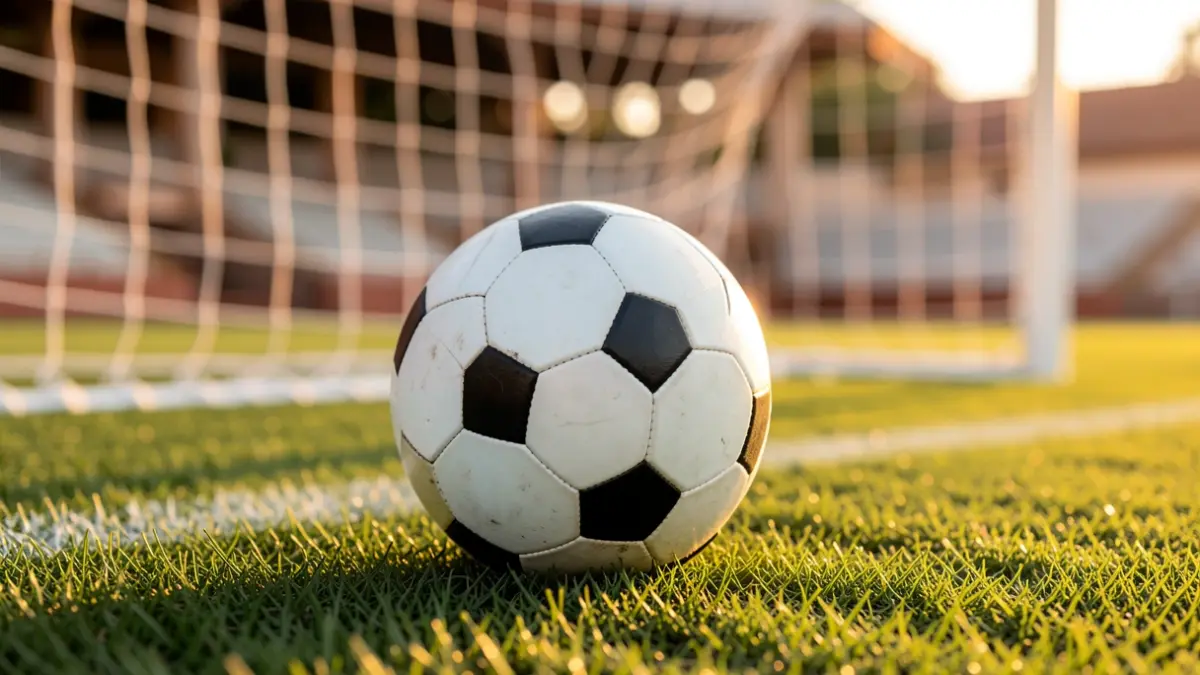 Generic image of a soccer ball on a field.