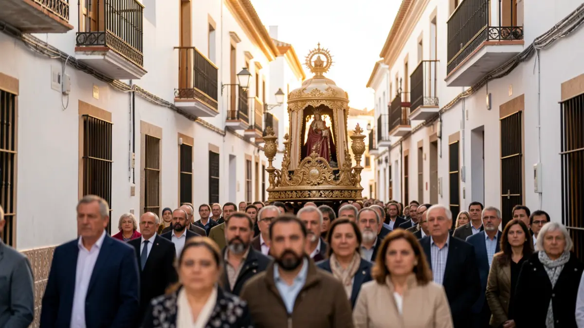 Imagen genérica de una procesión religiosa en una calle andaluza.