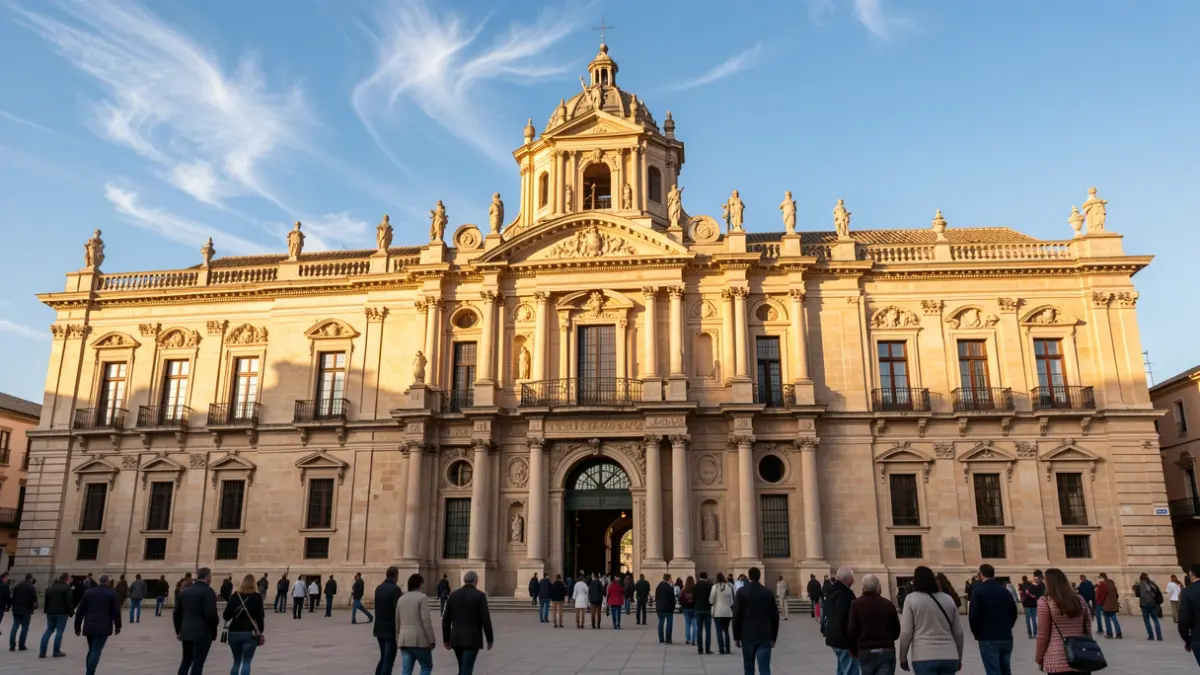 Fachada del Palacio de Carlos V en Granada.