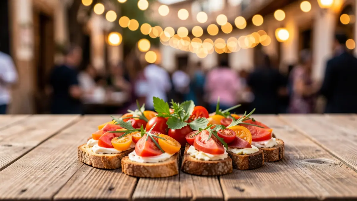 Plato de tapa creativa presentado en un evento gastronómico en Andalucía.