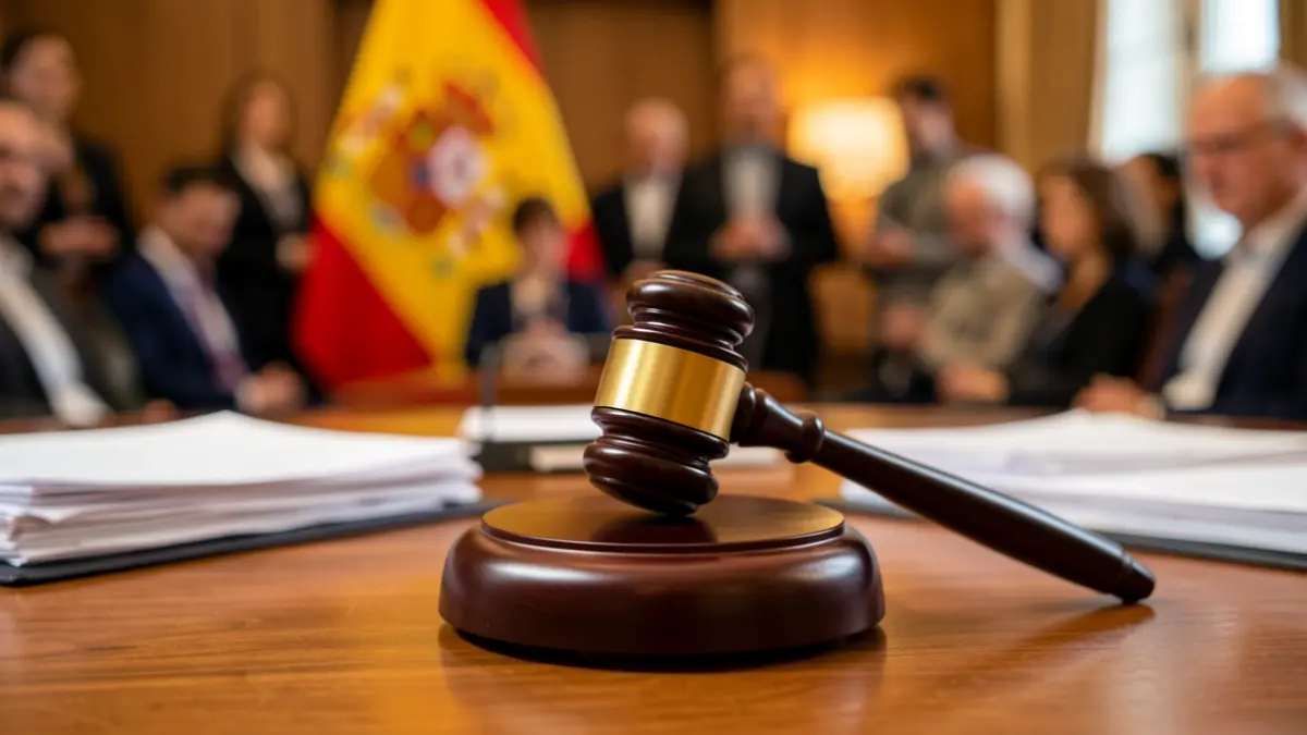 Generic image of a judge's gavel on a desk with legal documents.