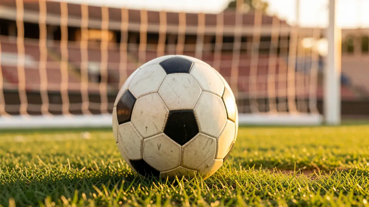 Imagen genérica de un balón de fútbol sobre césped en un estadio.