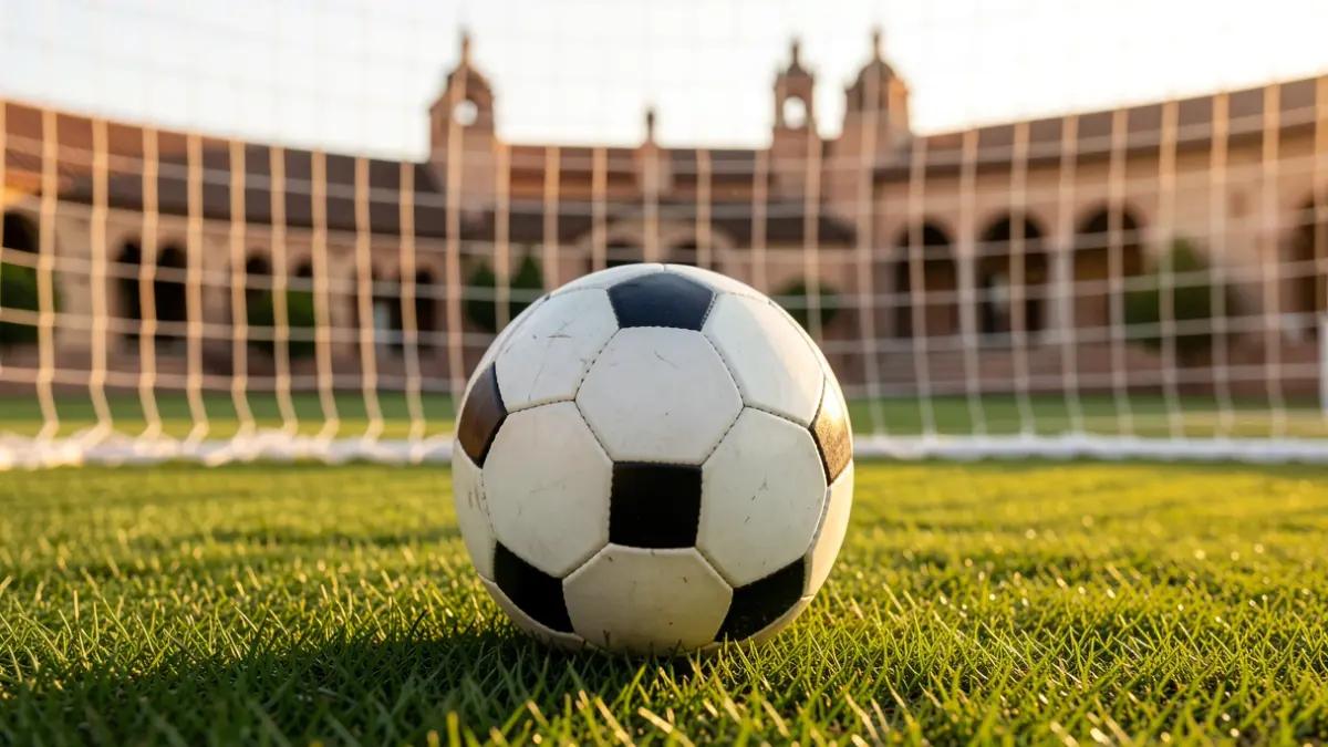 Imagen genérica de un balón de fútbol sobre césped en un estadio.