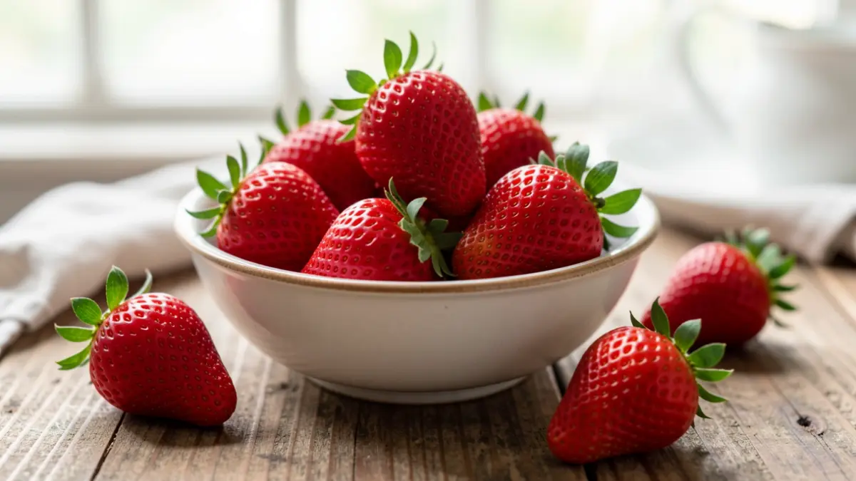 Generic image of fresh strawberries in a bowl.