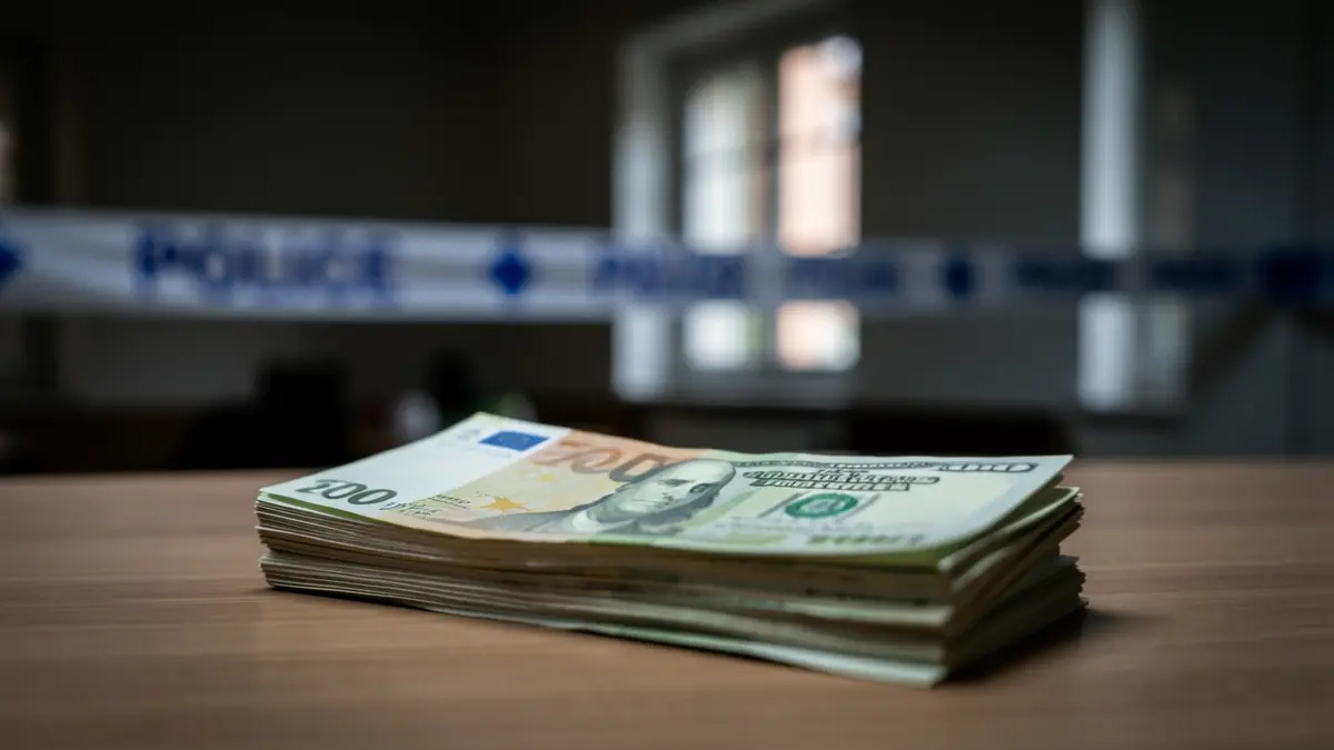 Generic image of money seized in a police operation.