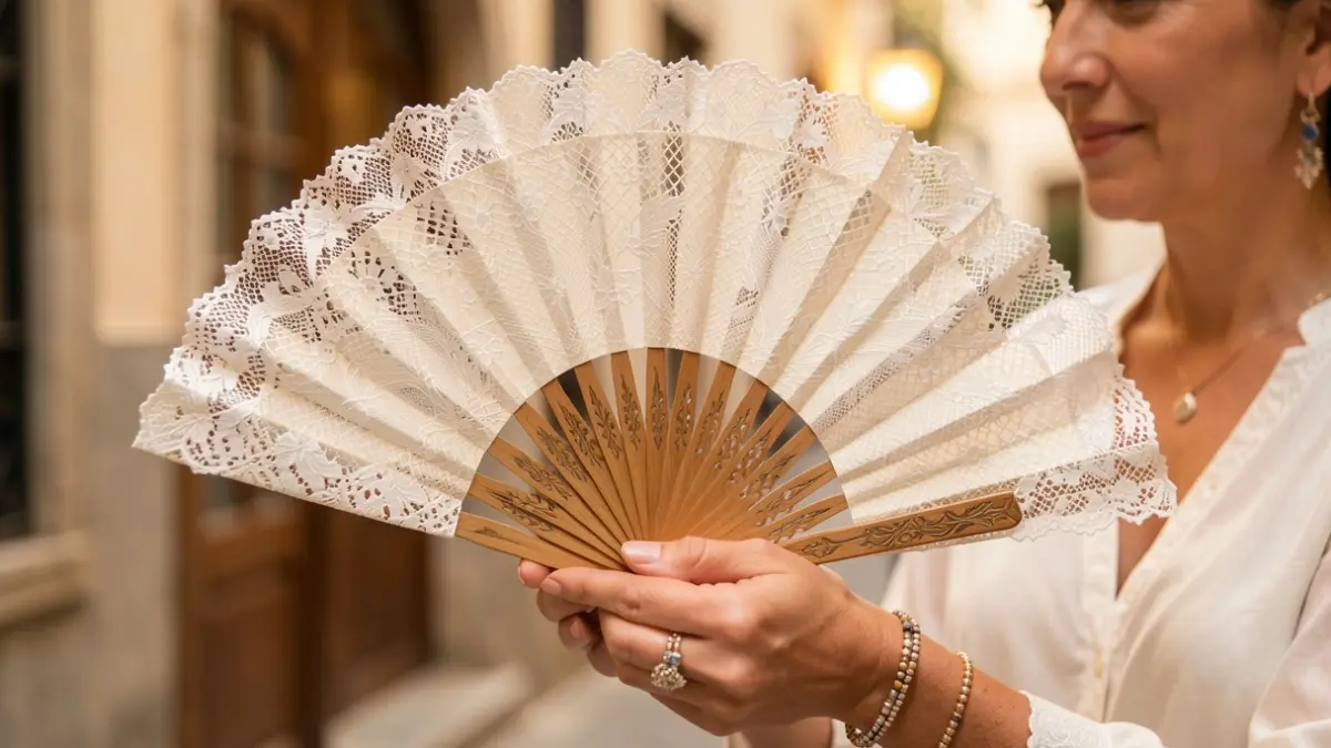Silk and lace fan from the Foronda brand.