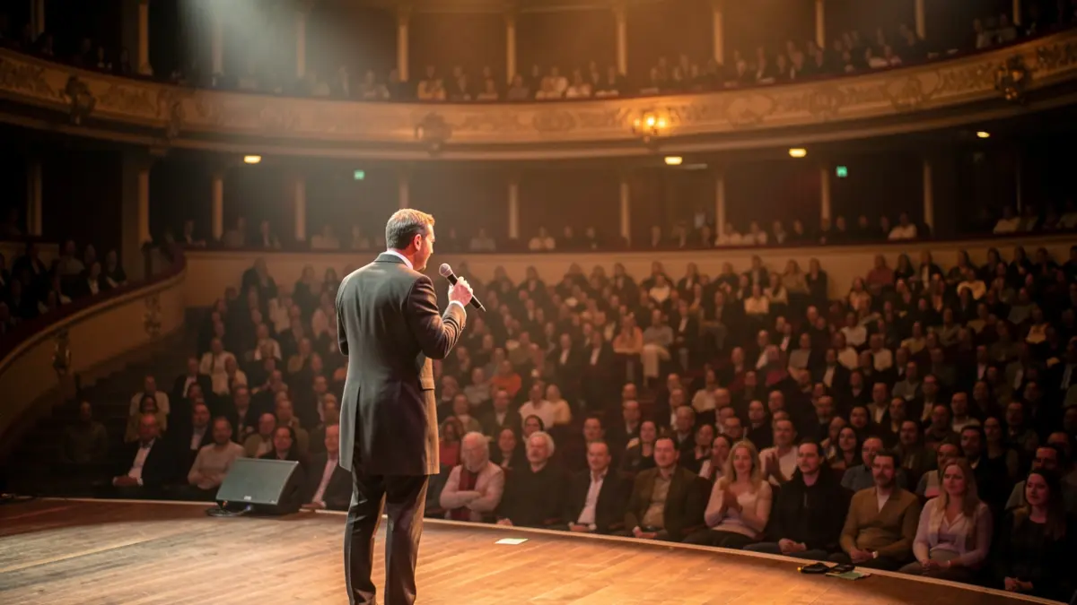 Generic image of a singer performing in a theatre.