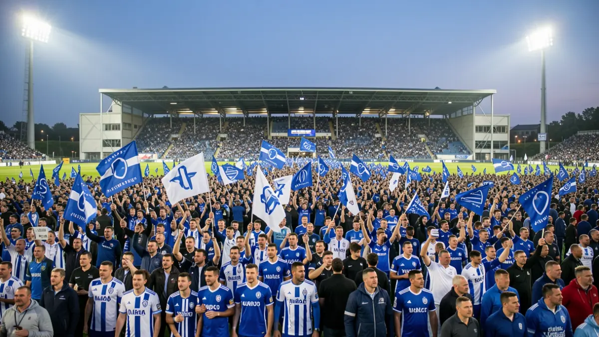 Imagen genérica de aficionados del Málaga CF recibiendo al autobús del equipo antes de un partido importante.