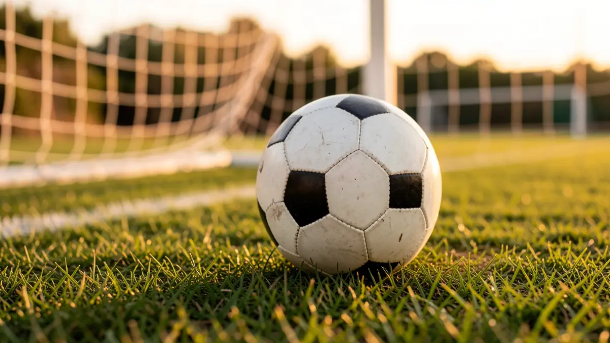 Generic image of a soccer ball on grass.