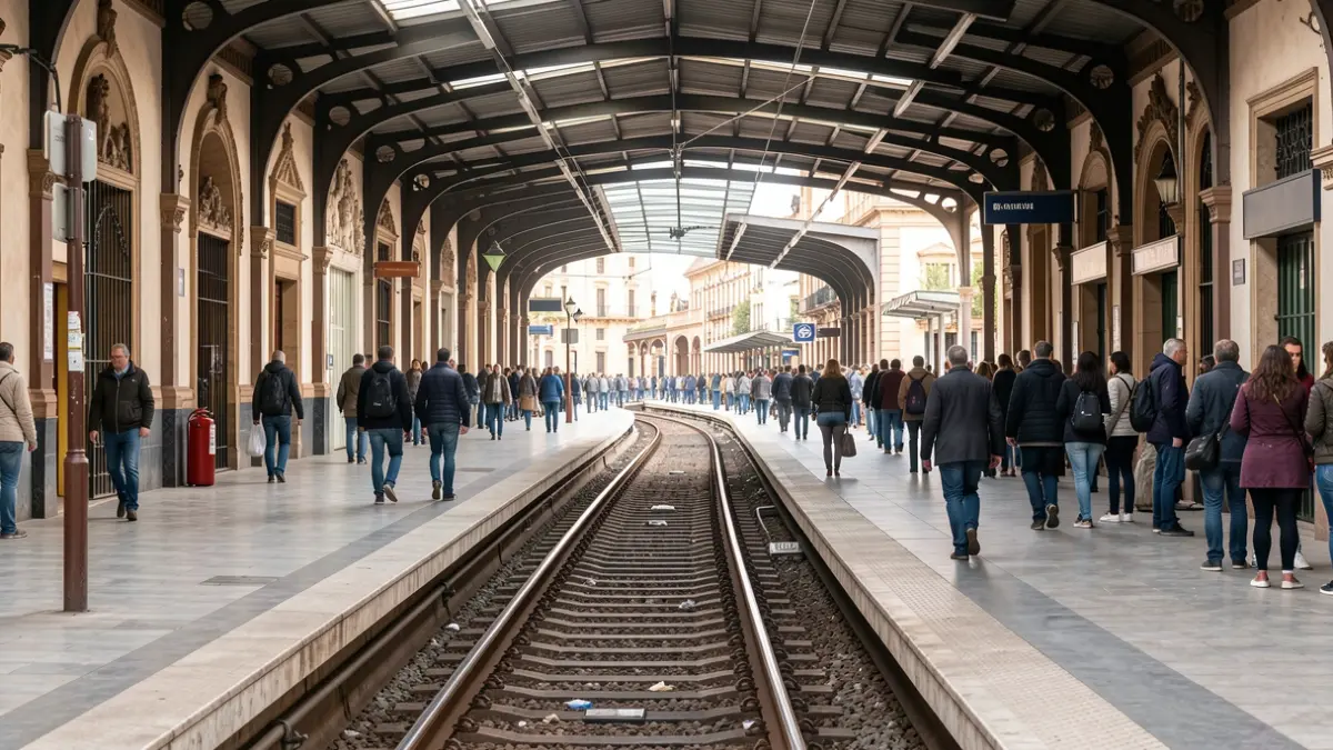 Generic image of an empty metro platform in Andalusia.
