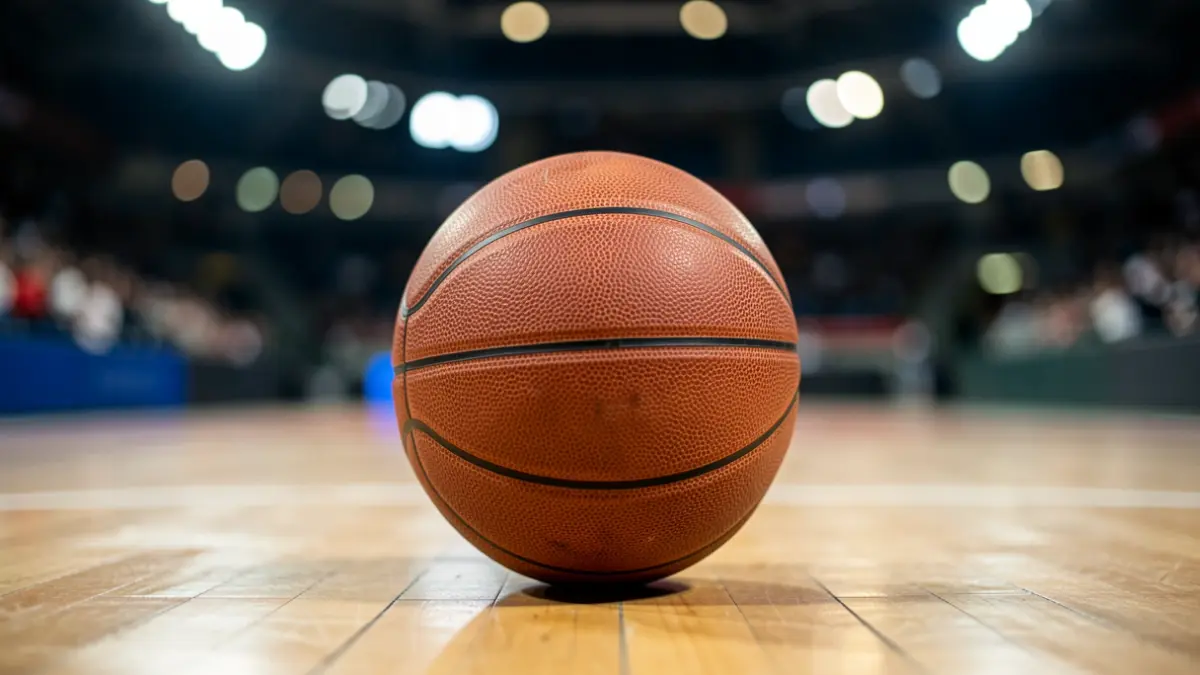 Imagen genérica de un balón de baloncesto en una cancha.