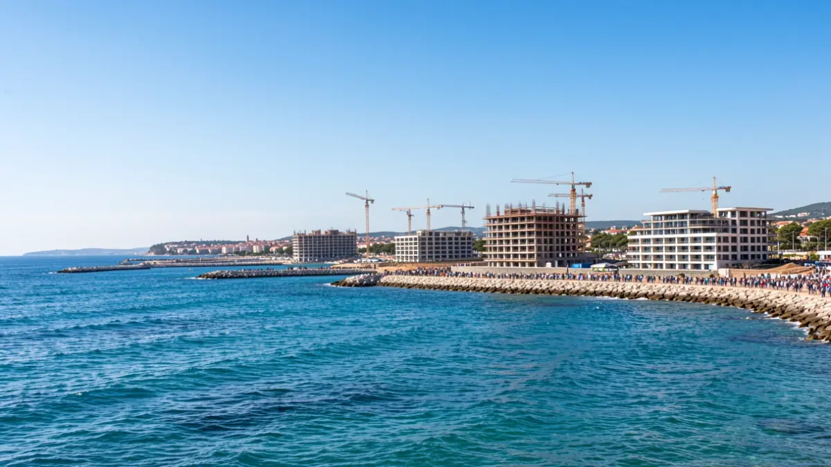 Generic image of the Motril coast with hotel buildings under construction.
