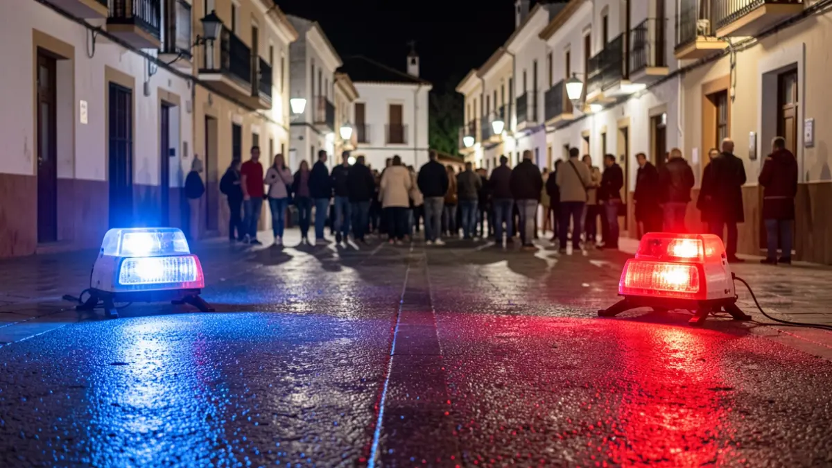 Generic image of police emergency lights reflecting on wet asphalt at night.