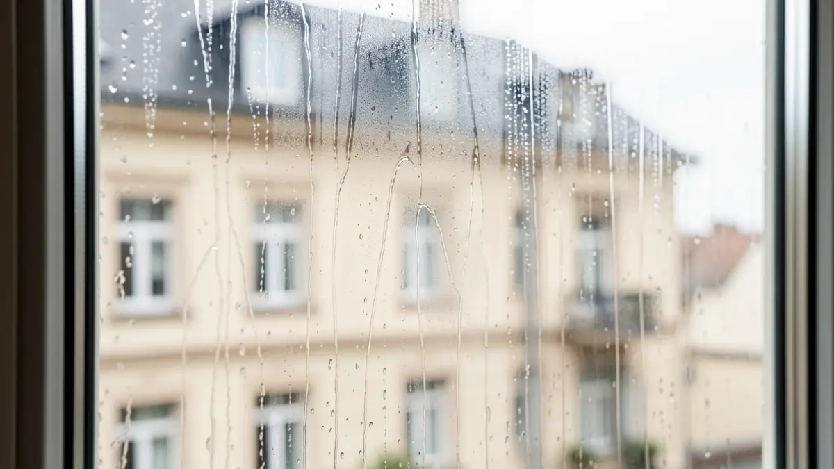 Generic image of a window with water droplets.