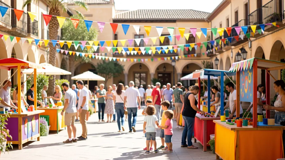 Imagen genérica de un evento familiar al aire libre en una plaza andaluza.