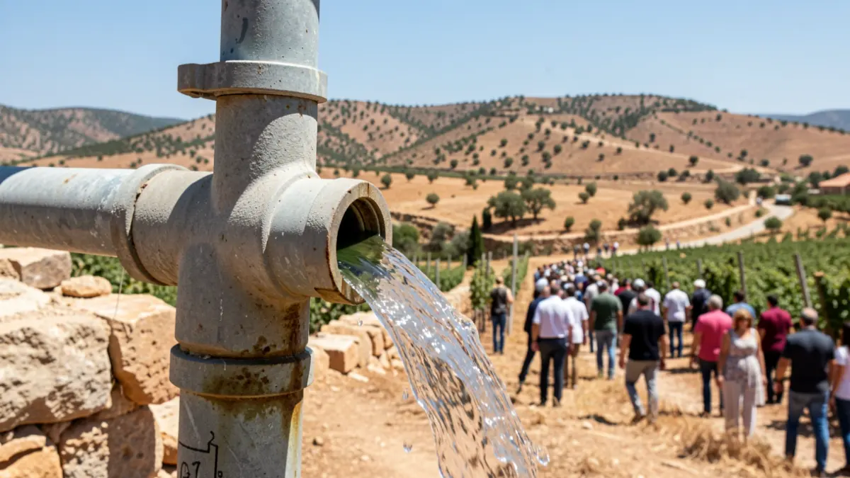 Image of a new water intake facility in the Sierra Sur of Seville.