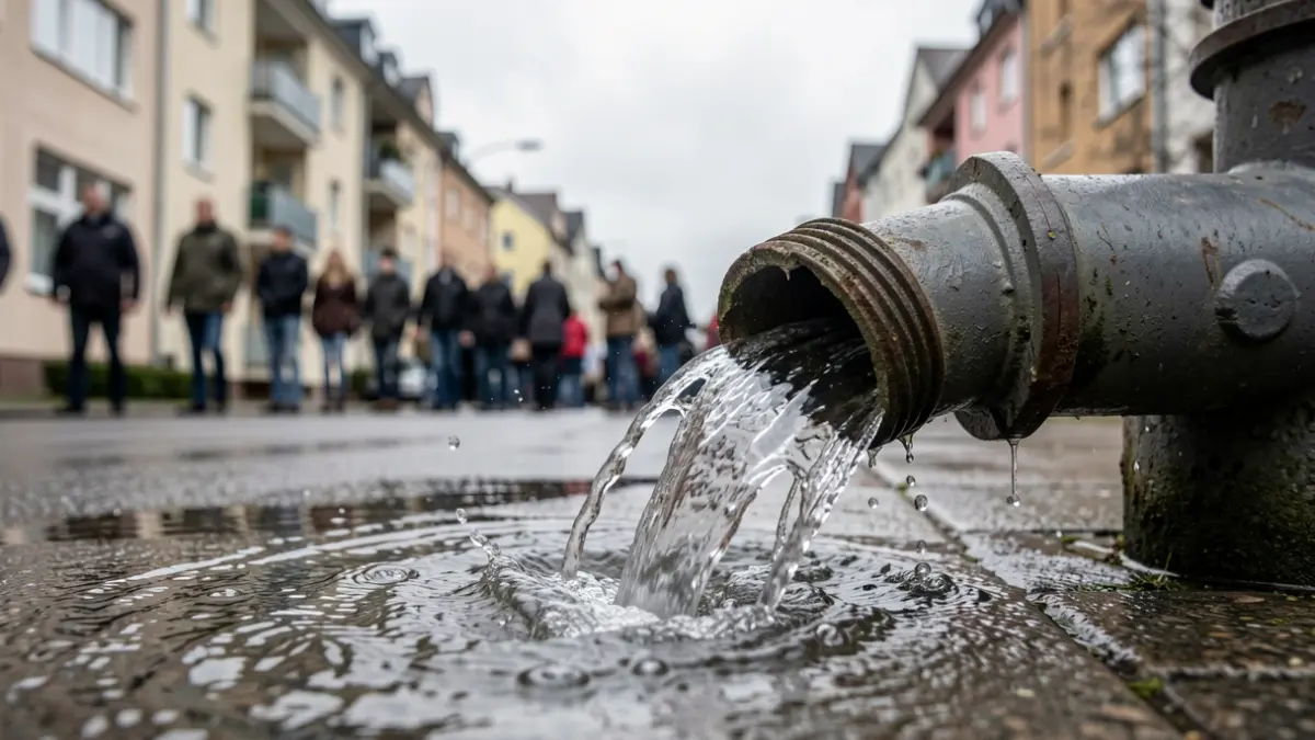 Image of a water pipe break in Algeciras.