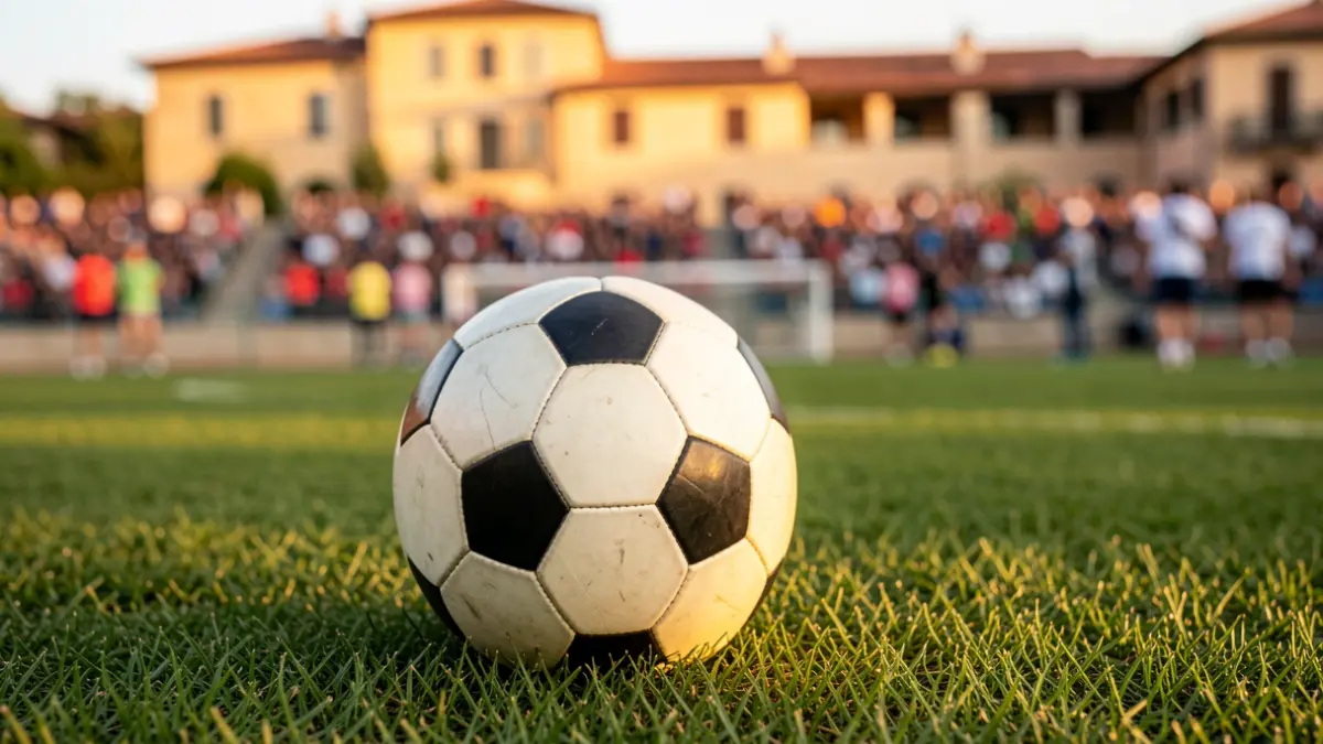 Imagen genérica de un balón de fútbol sobre césped en una instalación deportiva.