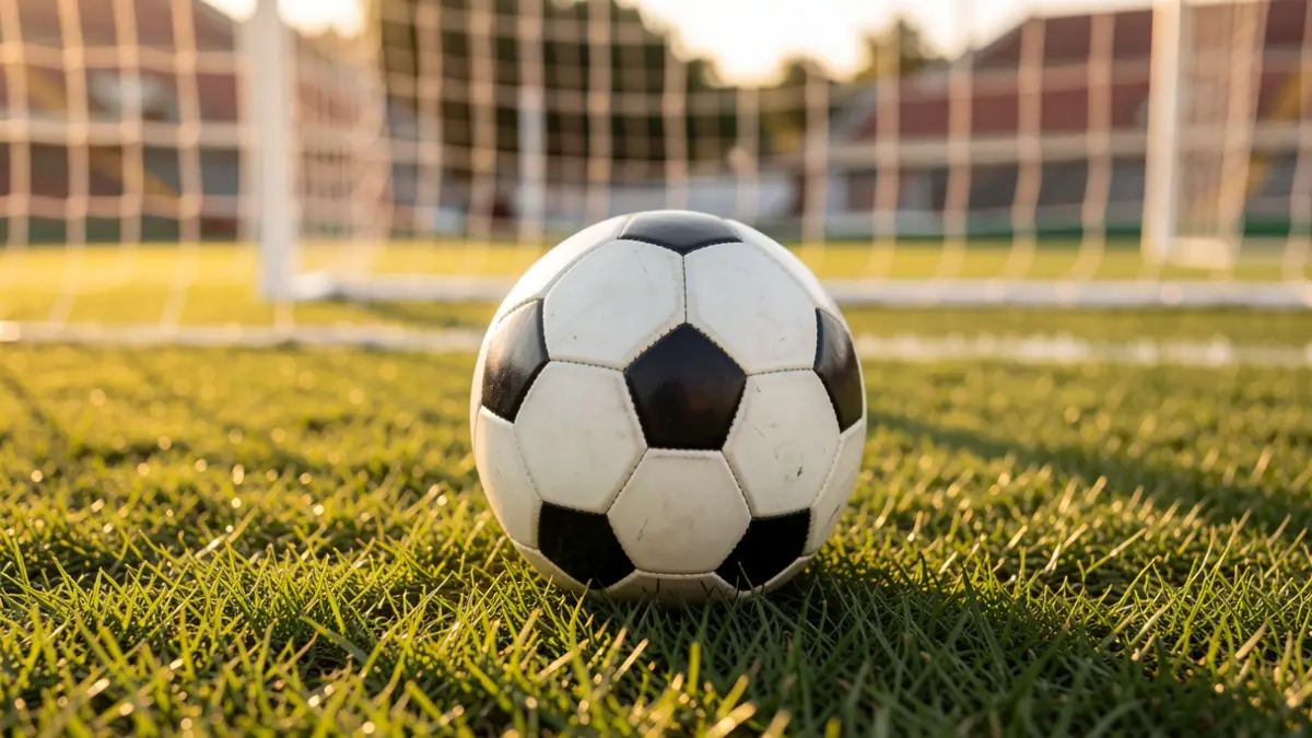 Imagen genérica de un balón de fútbol sobre césped en un estadio.
