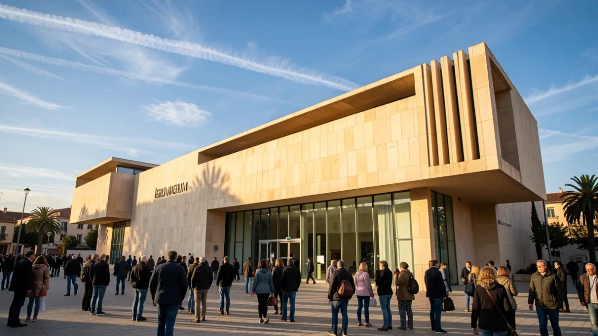Facade of the Íbero Museum in Jaén under the afternoon sun.