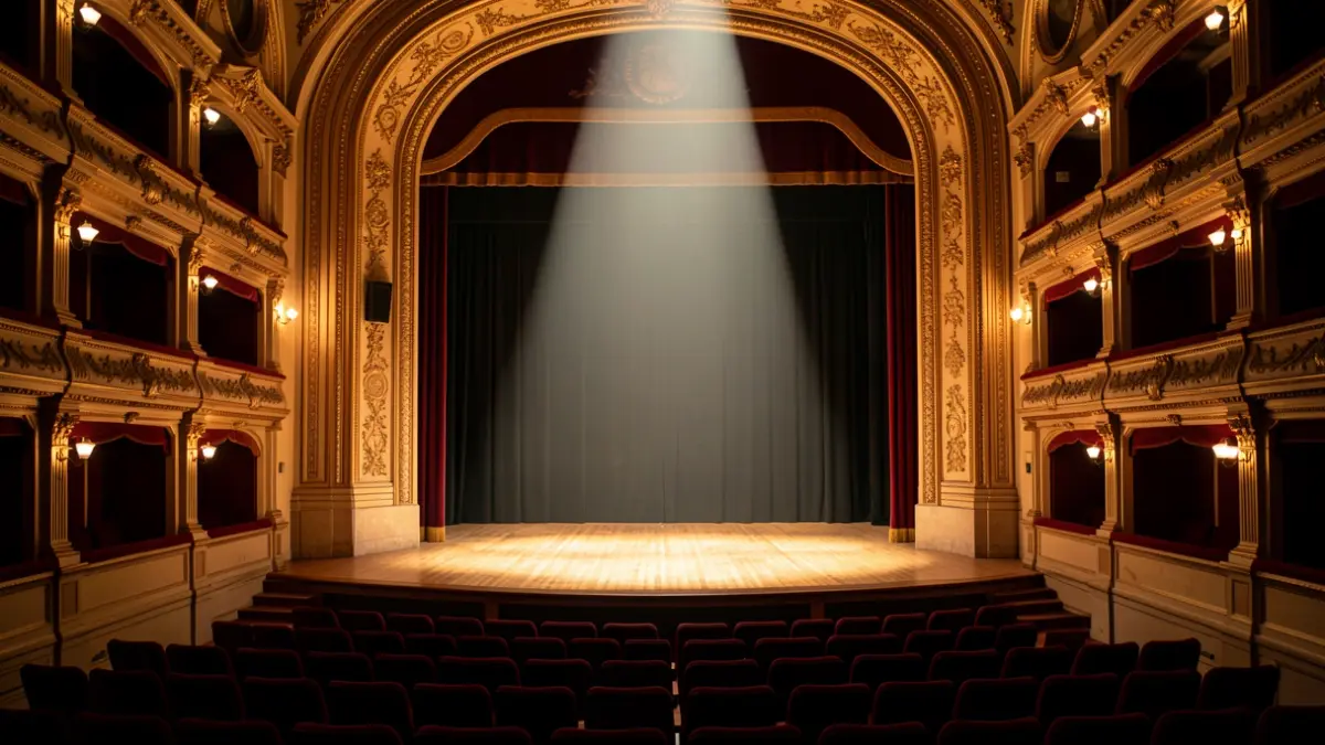 Generic image of a theatre with a spotlight on the stage.