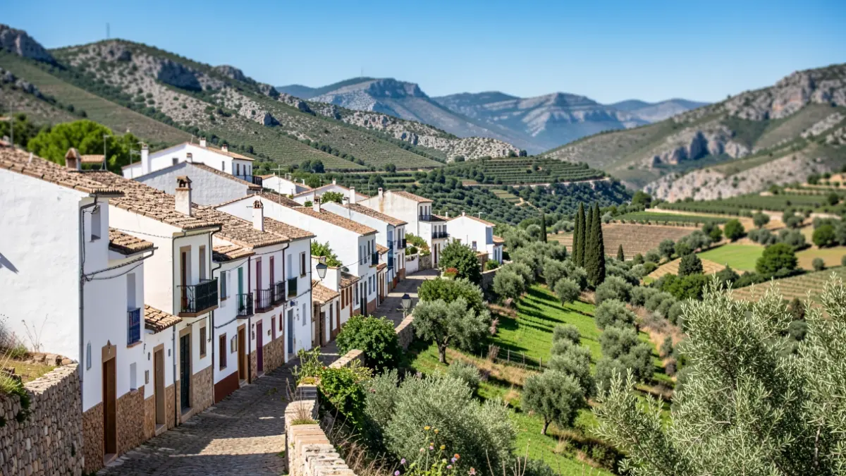 Generic image of a white Andalusian village in the Sierra de Grazalema.