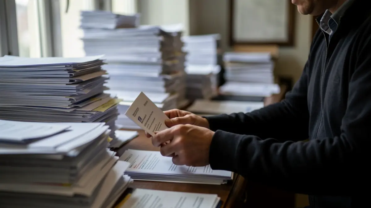 Generic image of a postal worker sorting letters.