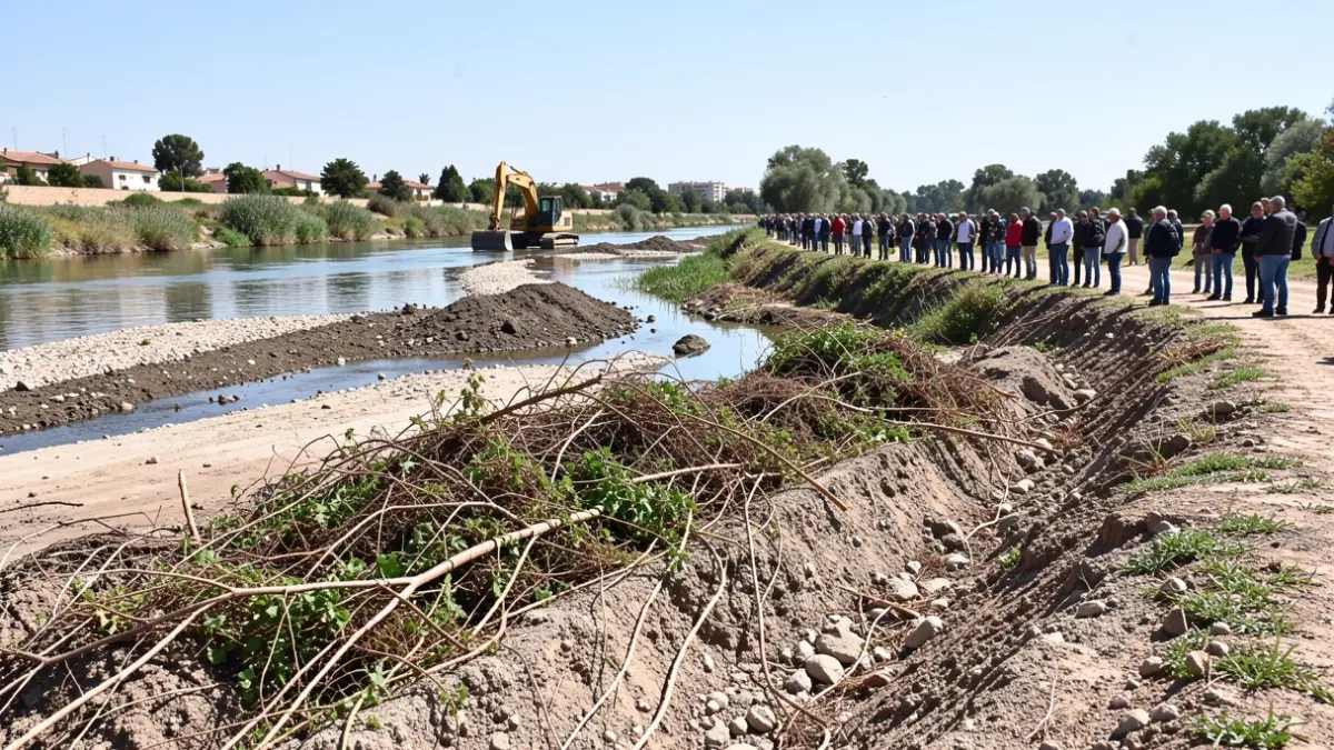 Image of the cleaning and maintenance works on the Andarax riverbed in Rágol.