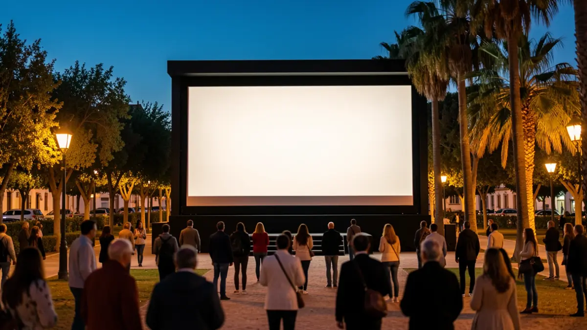 Imagen genérica de un cine de verano al aire libre al atardecer.