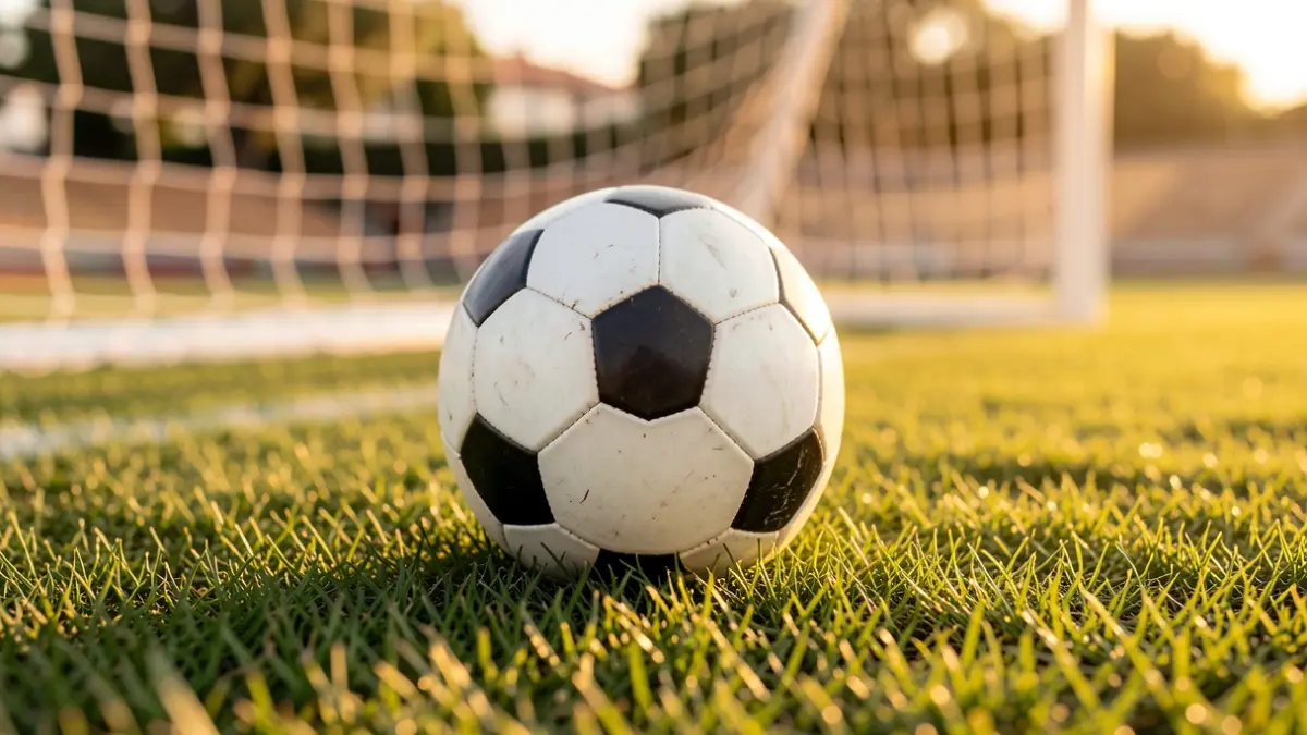 Generic image of a soccer ball on grass.