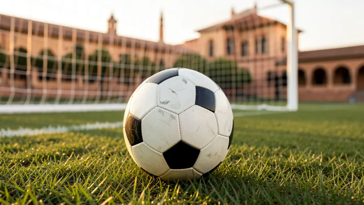 Imagen genérica de un balón de fútbol sobre césped en un estadio.