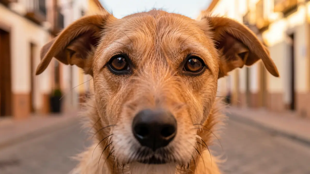 Imagen de un perro abandonado en una calle de Córdoba.