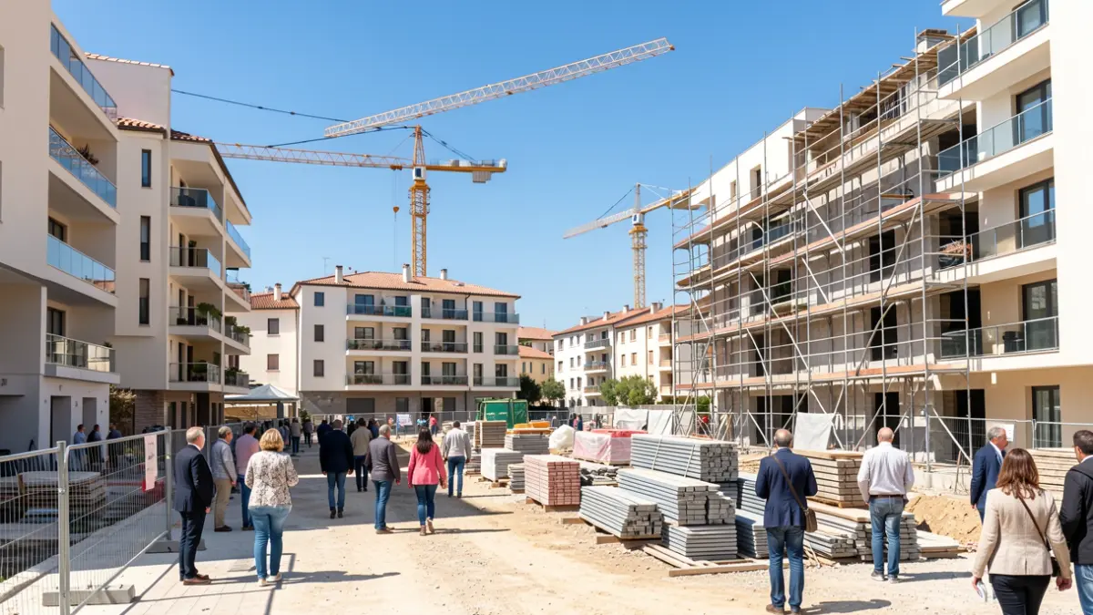 Generic image of housing construction works in a coastal city.