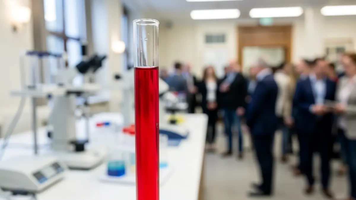Test tube with erroneous result in a medical laboratory.