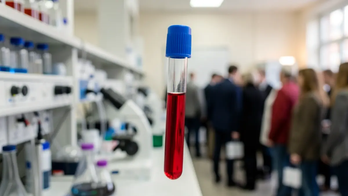 Imagen genérica de un tubo de ensayo médico en un laboratorio.