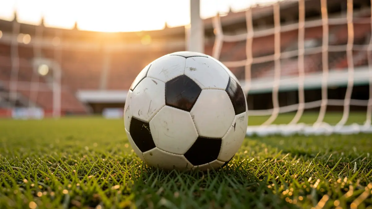 Generic image of a soccer ball on a field.