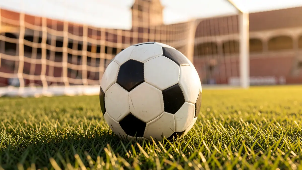 Generic image of a soccer ball on a field.