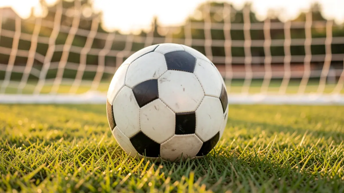 Generic image of a soccer ball on grass.