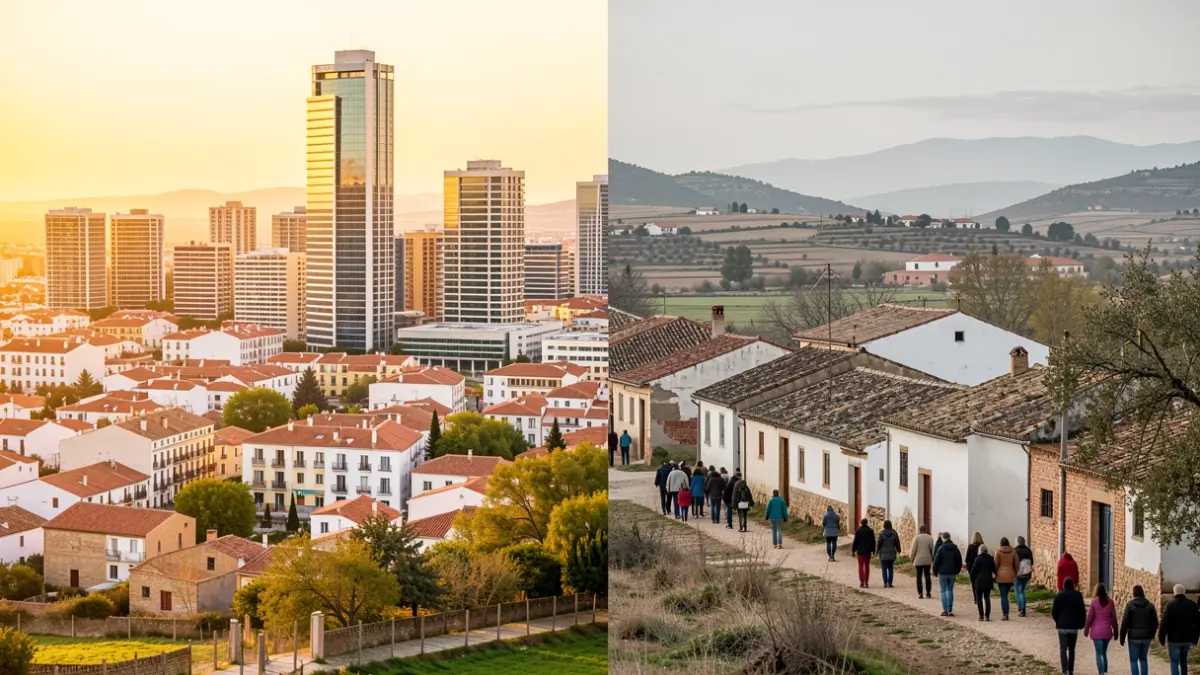Imagen genérica que representa la disparidad económica entre zonas urbanas y rurales en Andalucía.