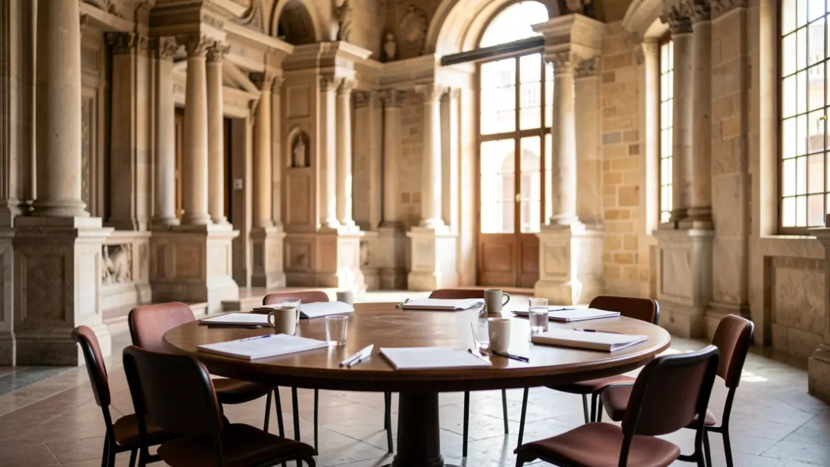 Generic image of the interior of the Palacio de la Merced in Córdoba during a workshop.