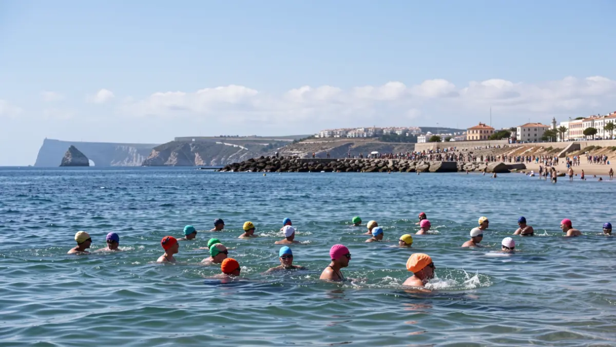 Solidarity swimmers cross the Strait of Gibraltar and participate in a swim in Tarifa to raise funds.