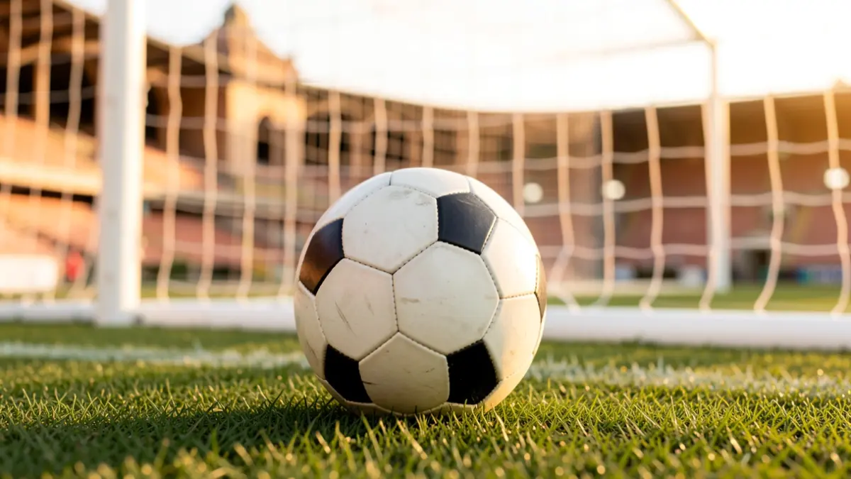 Generic image of a soccer ball on a field.